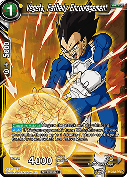 Vegeta, encouragement paternel (Pack de tournois Boost Unison Warrior Series Vol. 7) (P-372) [Cartes de promotion de tournoi] 