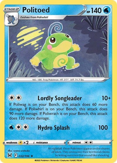 Politoed (SWSH11: Lost Origin) Near Mint - Nick Nack's Full Frontal Attack