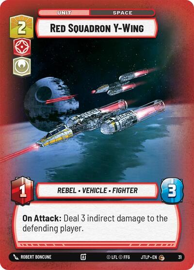 Red Squadron Y - Wing (Foil) (Jump to Lightspeed - Weekly Play Promos) Near Mint Foil - Nick Nack's Full Frontal Attack