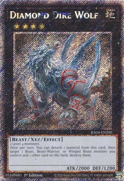 Diamond Dire Wolf (Platinum Secret Rare) (Quarter Century Stampede) Near Mint 1st Edition