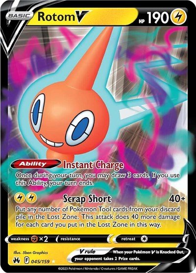 Rotom V (Crown Zenith) Near Mint Holofoil - Nick Nack's Full Frontal Attack