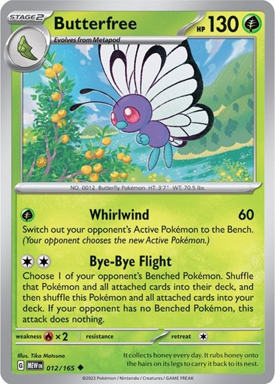 Butterfree (Scarlet and Violet: 151) Near Mint Reverse Holofoil