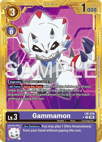 Gammamon (Gold Border) (Advanced Booster Digimon Generation) Near Mint Foil - Nick Nack's Full Frontal Attack