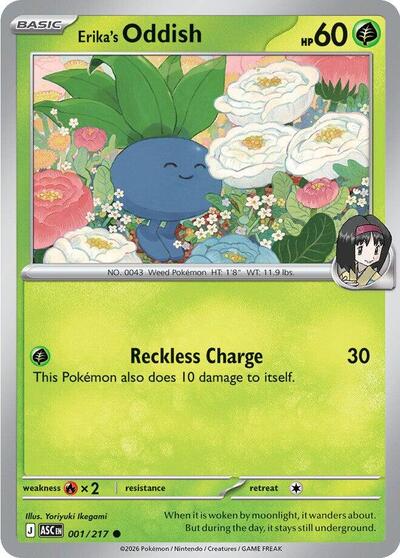 Erika's Oddish (ME: Ascended Heroes) Near Mint - Nick Nack's Full Frontal Attack