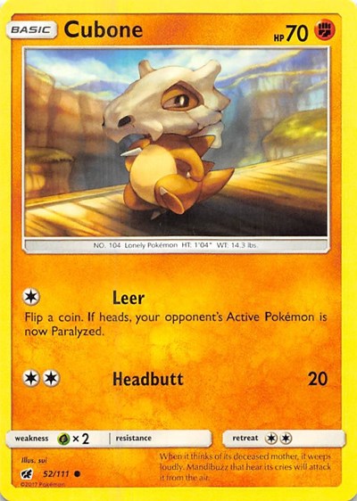 Cubone (SM - Crimson Invasion) Medium Play