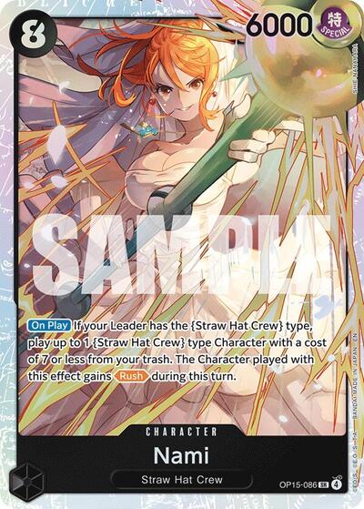 Nami (OP15 - 086) (Adventure on Kami's Island) Near Mint Foil - Nick Nack's Full Frontal Attack