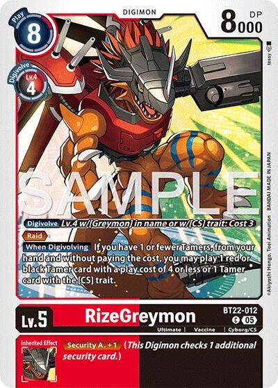 RizeGreymon (Cyber Eden) Near Mint - Nick Nack's Full Frontal Attack