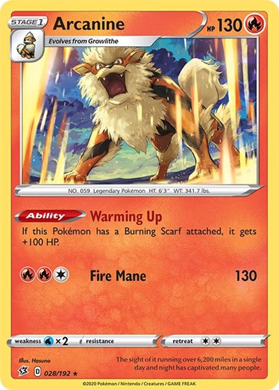 Arcanine (SWSH02: Rebel Clash) Near Mint