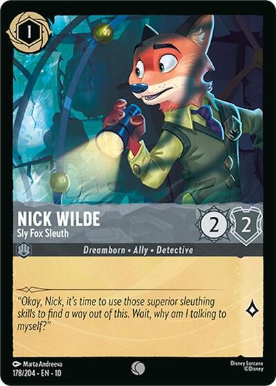 Nick Wilde - Sly Fox Sleuth (Whispers in the Well) Near Mint - Nick Nack's Full Frontal Attack