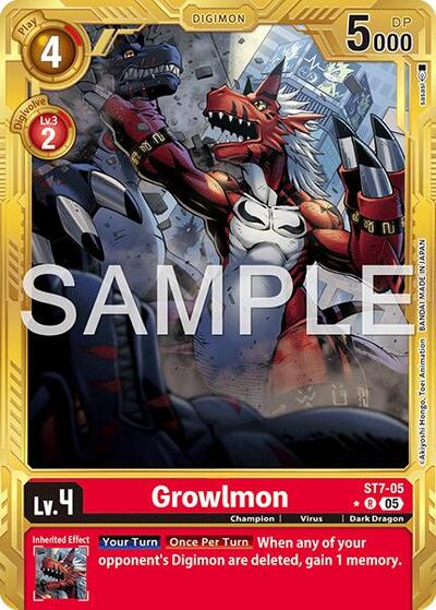 Growlmon (Gold Border) (Advanced Booster Digimon Generation) Near Mint - Nick Nack's Full Frontal Attack