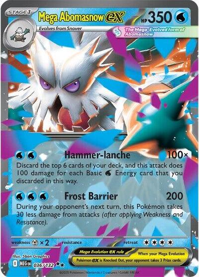 Mega Abomasnow ex - 036 (ME01: Mega Evolution) Near Mint Holofoil - Nick Nack's Full Frontal Attack