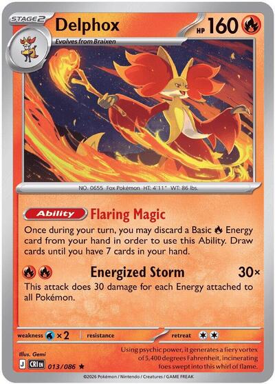 Delphox (ME04: Chaos Rising) Near Mint Reverse Holofoil