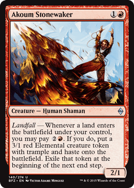 Akoum Stonewaker (Battle for Zendikar) Near Mint - Nick Nack's Full Frontal Attack