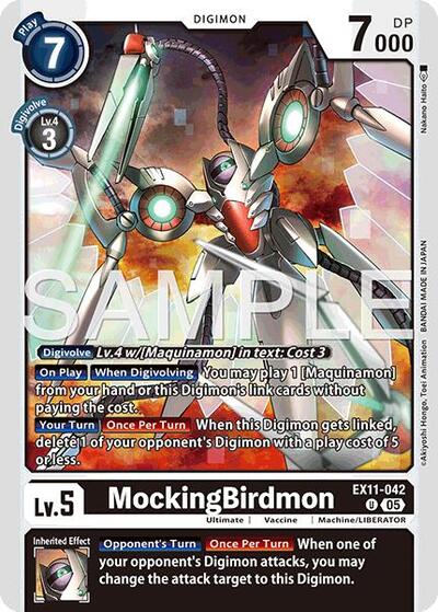 MockingBirdmon (Dawn of Liberator) Near Mint - Nick Nack's Full Frontal Attack