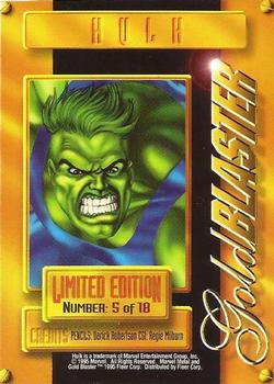 1995 Metal Marvel 5 Hulk Gold Blasters - Nick Nack's Full Frontal Attack