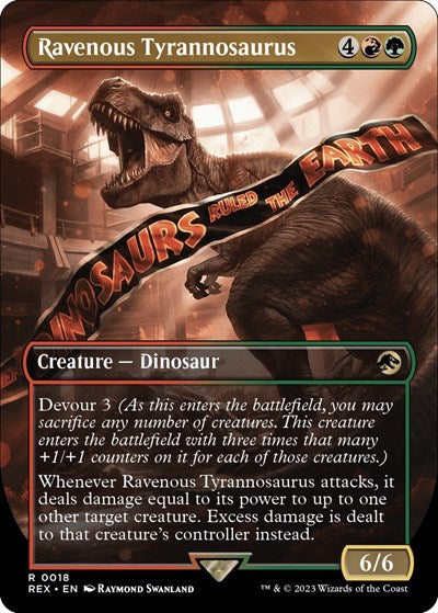 Ravenous Tyrannosaurus (Borderless) (Universes Beyond: Jurassic World Collection) Near Mint Foil