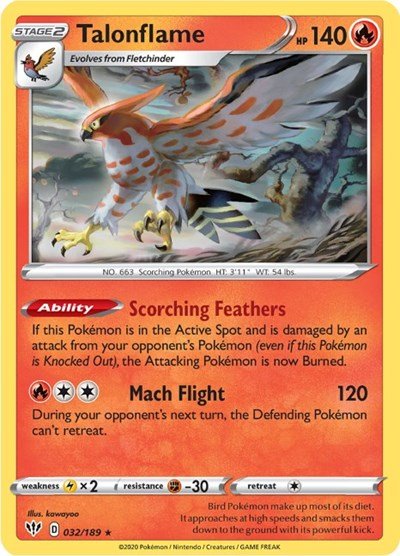 Talonflame (SWSH03: Darkness Ablaze) Near Mint - Nick Nack's Full Frontal Attack