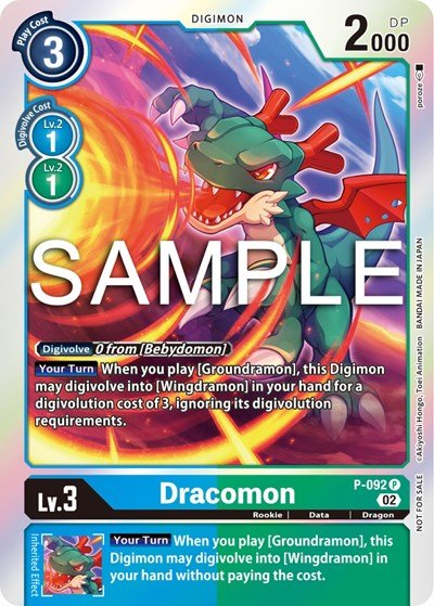 Dracomon P - 092 (3rd Anniversary Update Pack) (Digimon Promotion Cards) Near Mint Foil - Nick Nack's Full Frontal Attack