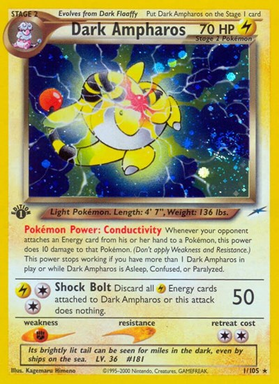 Dark Ampharos (Neo Destiny) Heavy Play Holofoil Unlimited