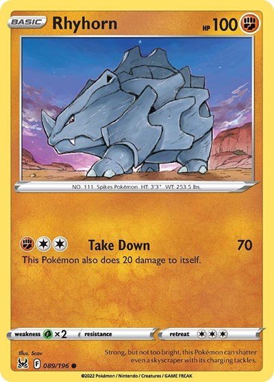 Rhyhorn (SWSH11: Lost Origin) Near Mint - Nick Nack's Full Frontal Attack
