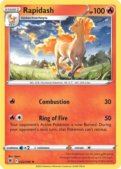 Rapidash (SWSH10: Astral Radiance) Near Mint - Nick Nack's Full Frontal Attack