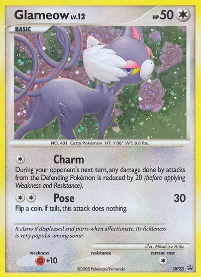 Glameow (Diamond and Pearl Promos) Light Play Holofoil - Nick Nack's Full Frontal Attack
