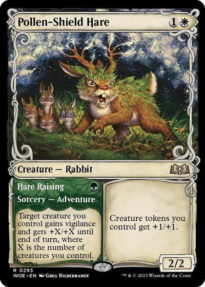 Pollen - Shield Hare (Showcase) (Wilds of Eldraine) Near Mint - Nick Nack's Full Frontal Attack