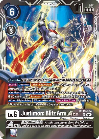 Justimon: Blitz Arm ACE (Release Special Booster 2.5) Light Play Foil