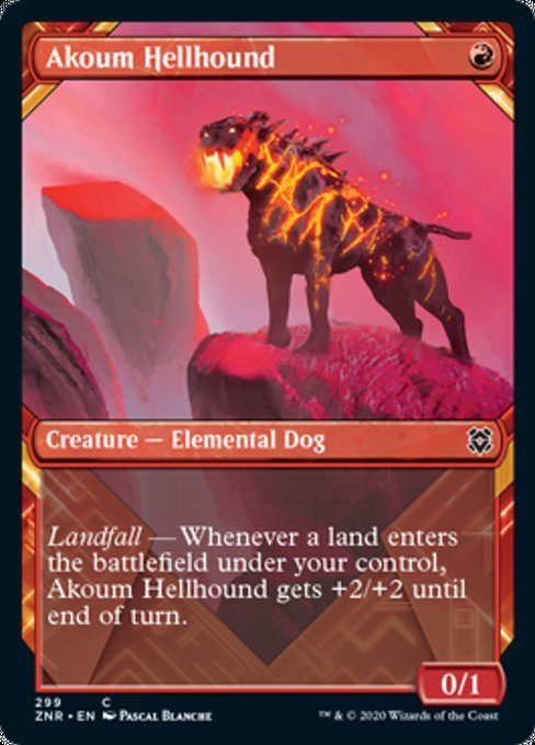 Akoum Hellhound (Showcase) (Zendikar Rising) Near Mint - Nick Nack's Full Frontal Attack