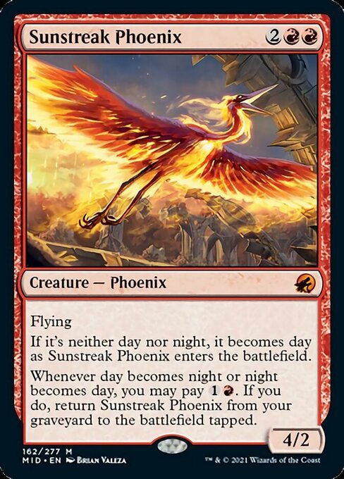 Sunstreak Phoenix (Innistrad: Midnight Hunt) Near Mint - Nick Nack's Full Frontal Attack