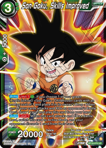 Son Goku, Compétences améliorées (BT18-070) [Dawn of the Z-Legends] 