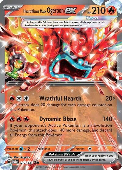 Hearthflame Mask Ogerpon ex - 017 (SV: Prismatic Evolutions) Near Mint Holofoil - Nick Nack's Full Frontal Attack