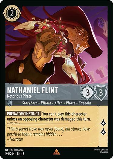 Nathaniel Flint - Notorious Pirate (Reign of Jafar) Near Mint Cold Foil - Nick Nack's Full Frontal Attack