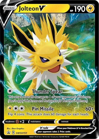 Jolteon V - SWSH151 (SWSH: Sword & Shield Promo Cards) Near Mint Holofoil - Nick Nack's Full Frontal Attack
