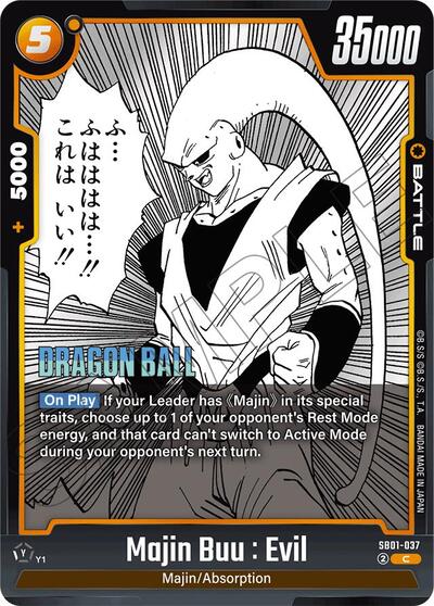 Majin Buu : Evil SB01-037 (Manga Booster 01) Near Mint