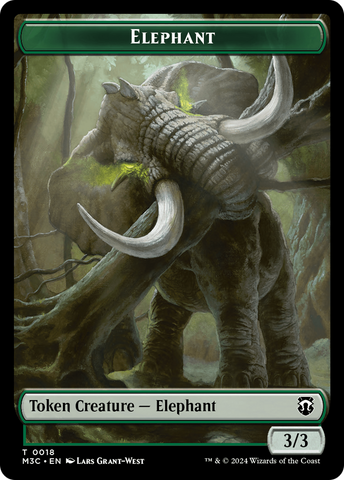 Elephant (Ripple Foil) // Beast (0016) Double-Sided Token [Modern Horizons 3 Commander Tokens]