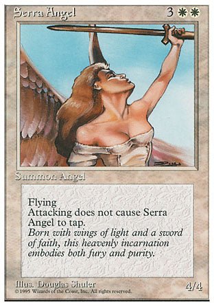 Serra Angel (4th Edition) Light Play - Nick Nack's Full Frontal Attack