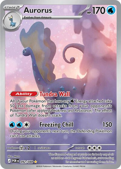 Aurorus - 092 (ME03: Perfect Order) Near Mint Holofoil - Nick Nack's Full Frontal Attack