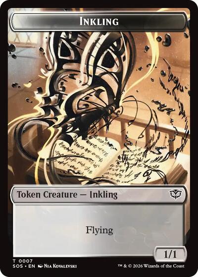 Inkling (0007) / Spirit (0011) Double - Sided Token (Secrets of Strixhaven) Near Mint - Nick Nack's Full Frontal Attack