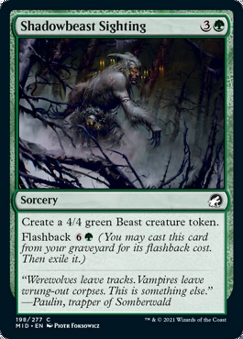 Shadowbeast Sighting (Innistrad: Midnight Hunt) Near Mint - Nick Nack's Full Frontal Attack