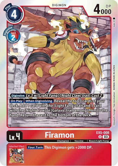 Firamon (Animal Colosseum) Near Mint Foil
