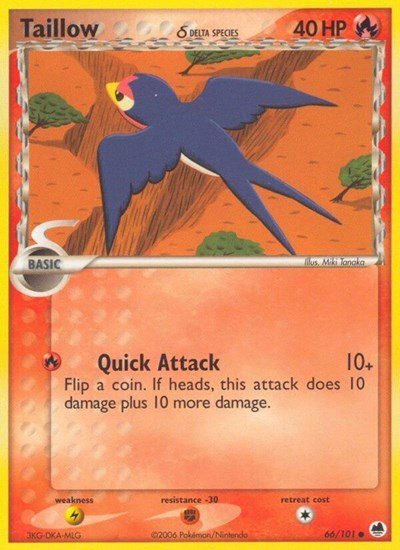 Taillow (Delta Species) (Dragon Frontiers) Light Play - Nick Nack's Full Frontal Attack