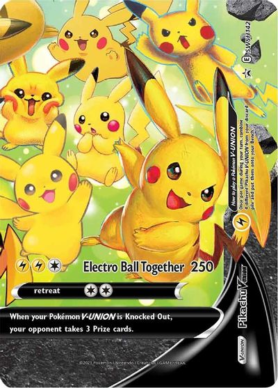 Pikachu V-UNION (SWSH142) (Célébrations) [Épée et Bouclier : Promos Black Star] 