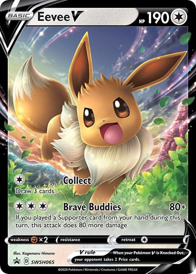 Eevee V - SWSH065 (SWSH: Sword & Shield Promo Cards) Light Play Holofoil