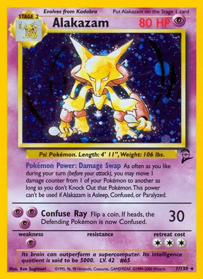Alakazam (Base Set 2) Medium Play Holofoil