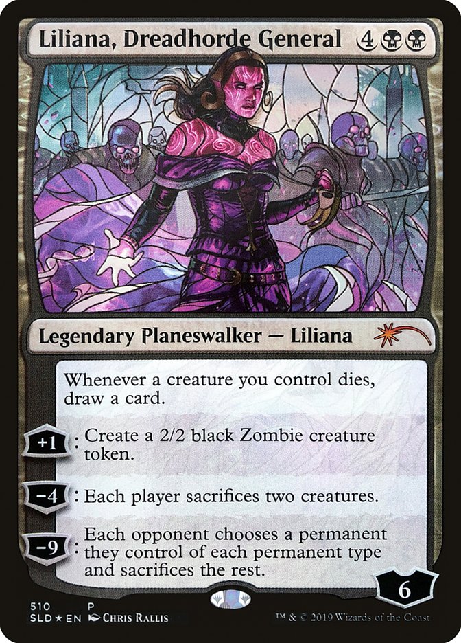 Liliana, générale de la Horde de l'effroi (vitrail) [Secret Lair Drop Promos] 