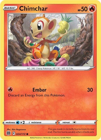 Chimchar (SWSH09: Brilliant Stars) Near Mint - Nick Nack's Full Frontal Attack