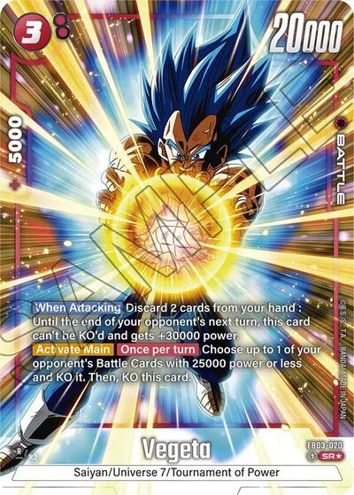 Vegeta FB03 - 020 (Alternate Art) (Raging Roar) Near Mint Holofoil - Nick Nack's Full Frontal Attack