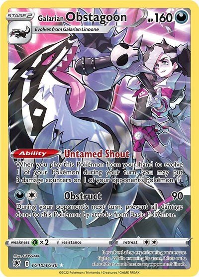 Galarian Obstagoon (SWSH10: Astral Radiance Trainer Gallery) Near Mint Holofoil - Nick Nack's Full Frontal Attack