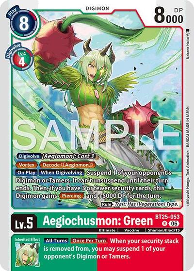 Aegiochusmon: Green (Dual Revolution Booster) Near Mint Foil